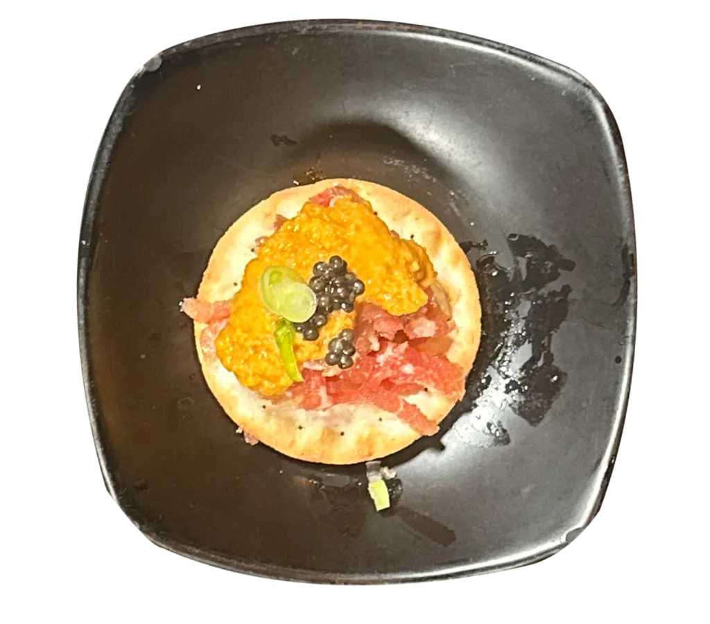 beef tartare with uni & caviar grillnine